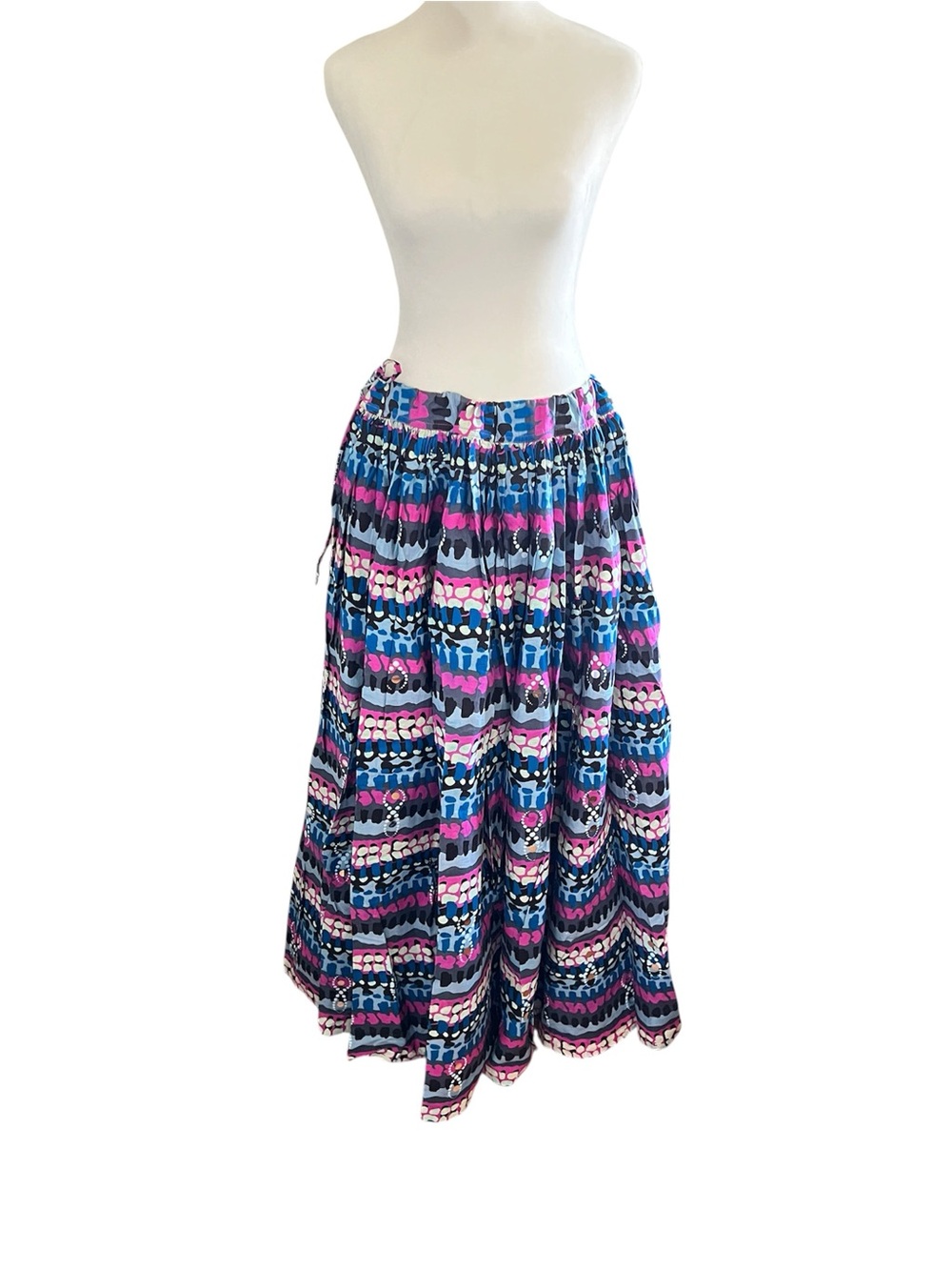 Boho Printed free size Skirt in Blue & Pink